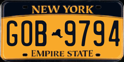 NY license plate GOB9794