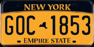 NY license plate GOC1853