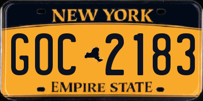 NY license plate GOC2183