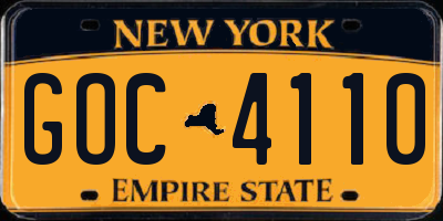 NY license plate GOC4110