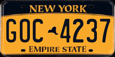 NY license plate GOC4237