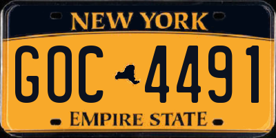 NY license plate GOC4491