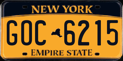 NY license plate GOC6215