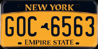 NY license plate GOC6563