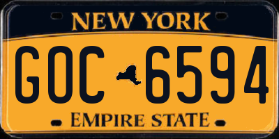 NY license plate GOC6594