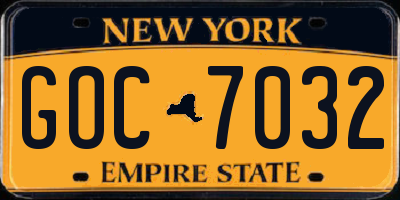 NY license plate GOC7032