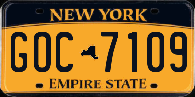 NY license plate GOC7109