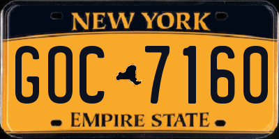 NY license plate GOC7160