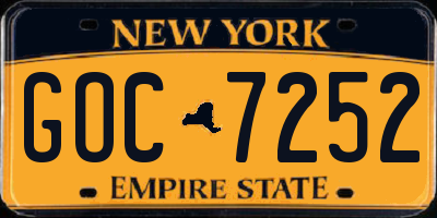 NY license plate GOC7252