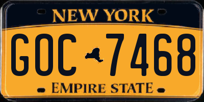 NY license plate GOC7468