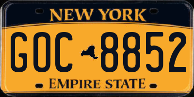 NY license plate GOC8852