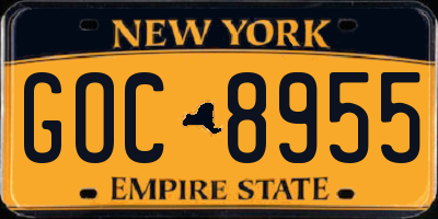 NY license plate GOC8955