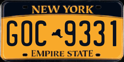 NY license plate GOC9331