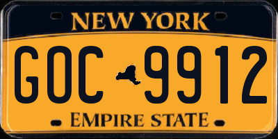 NY license plate GOC9912