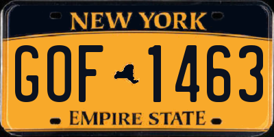 NY license plate GOF1463
