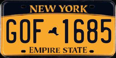 NY license plate GOF1685