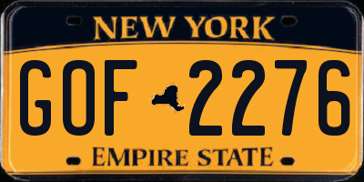 NY license plate GOF2276