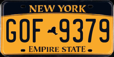NY license plate GOF9379