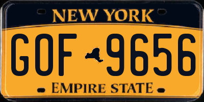 NY license plate GOF9656