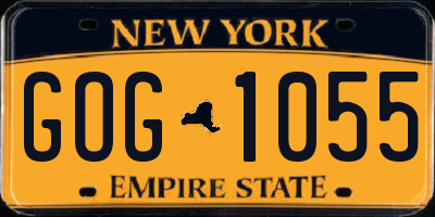 NY license plate GOG1055