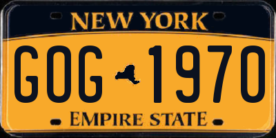 NY license plate GOG1970
