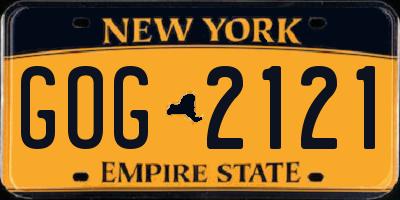 NY license plate GOG2121