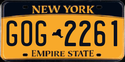 NY license plate GOG2261