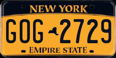 NY license plate GOG2729