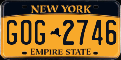 NY license plate GOG2746