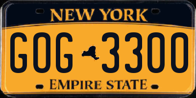 NY license plate GOG3300