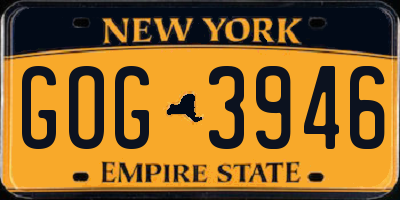 NY license plate GOG3946