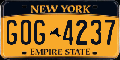 NY license plate GOG4237