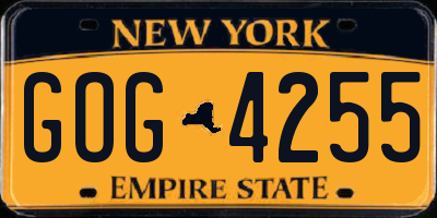 NY license plate GOG4255