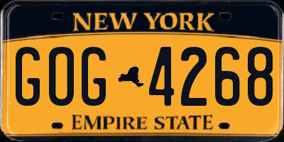 NY license plate GOG4268