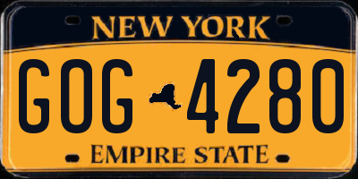 NY license plate GOG4280