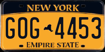 NY license plate GOG4453