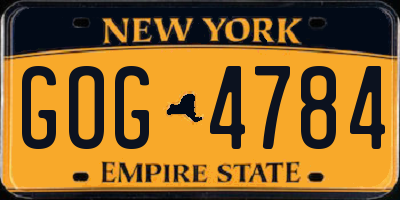 NY license plate GOG4784