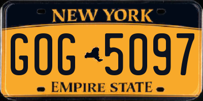 NY license plate GOG5097