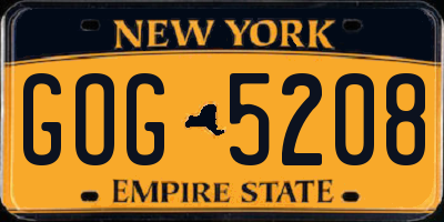 NY license plate GOG5208