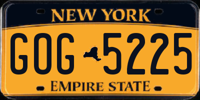 NY license plate GOG5225