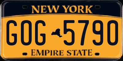 NY license plate GOG5790