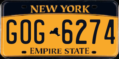 NY license plate GOG6274