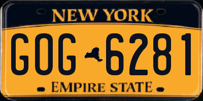 NY license plate GOG6281