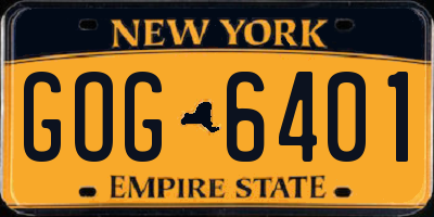 NY license plate GOG6401