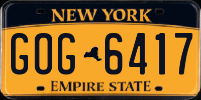 NY license plate GOG6417