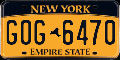 NY license plate GOG6470
