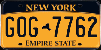 NY license plate GOG7762