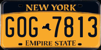 NY license plate GOG7813