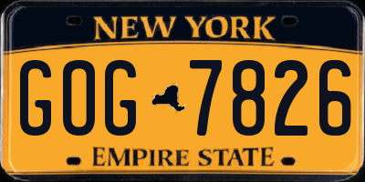 NY license plate GOG7826