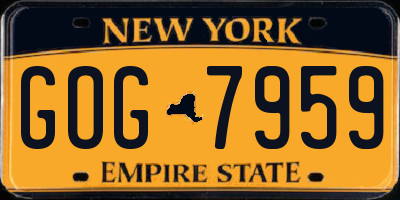 NY license plate GOG7959